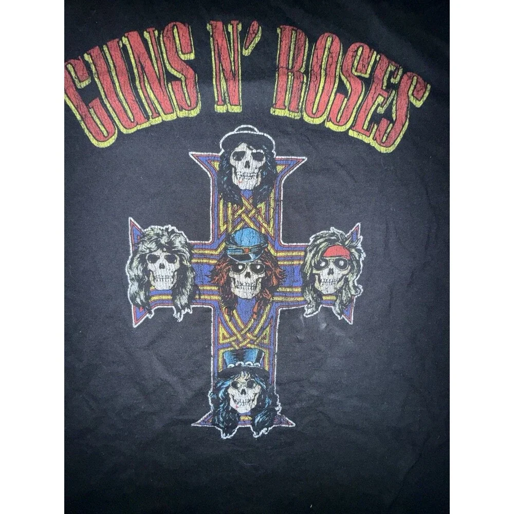 Guns N Roses GNR Cross Skulls Vintage Retro Band T-Shirt Medium
